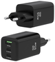 Aisens Cargador GaN 65W con 2x USB-C y 1x USB-A, Negro