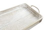 DKD Home Decor Bandeja Natural Blanco Mango y Cuerda Set de 3 Piezas (2 Unidades) 35 x 4.5 x 53 cm