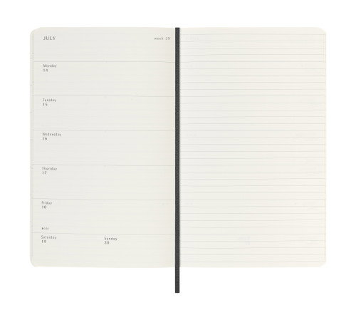 Moleskine DSB18WN3Y26 Agenda Semanal 18 Meses L (13 x 21 cm) Negra Tapa Blanda