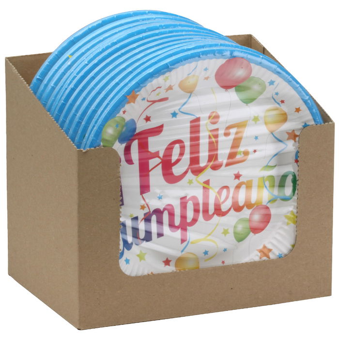 Party Time Juego De 8 Platos Cartón 23 cm