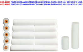 Recambio Minirrodillo de Espuma Poro 0 de 35 mm x 5.5 cm