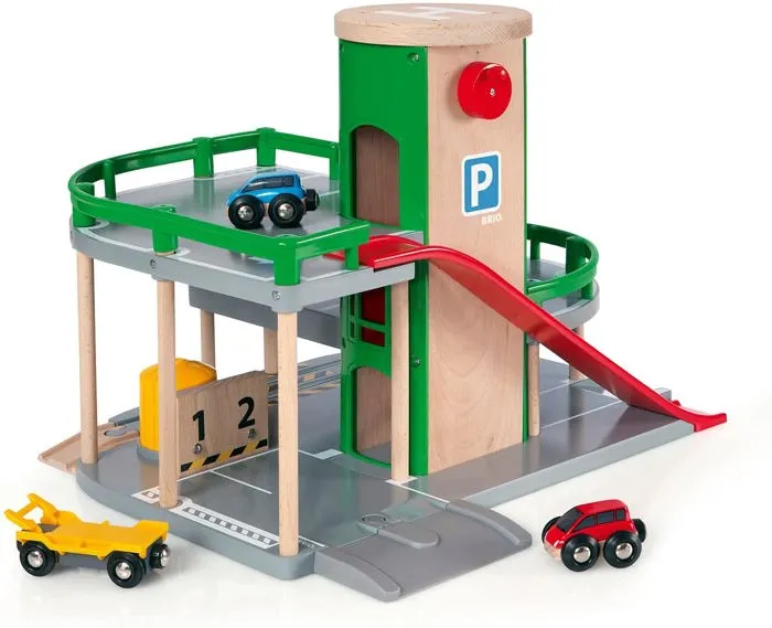 Brio World 33204 Garage Rail / Road para conectar carriles y carreteras, para coches, a partir de 3 años