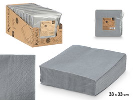 Kinvara Set 50 Servilletas 33 x 33 cm 17gr Gris (Set de 16)