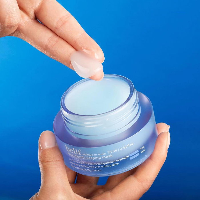 Belif AQUA BOMB Mascarilla de Noche Hiperhidratante - Tratamiento Facial Nocturno para Piel Seca - 75 ml