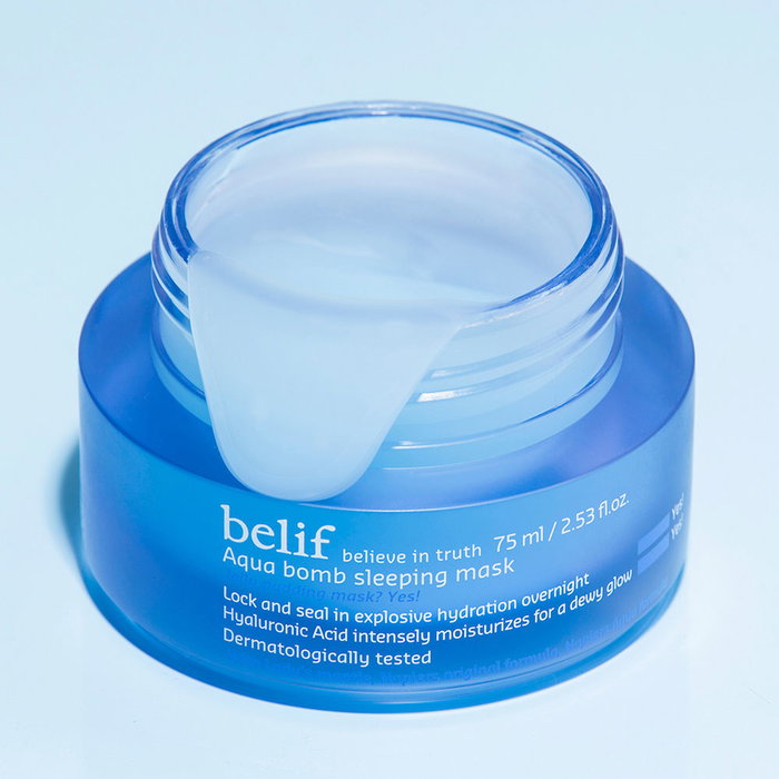 Belif AQUA BOMB Mascarilla de Noche Hiperhidratante - Tratamiento Facial Nocturno para Piel Seca - 75 ml