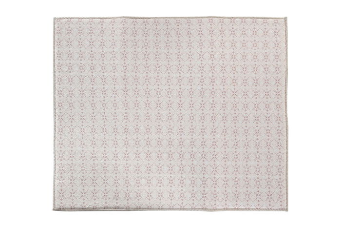 DKD Home Decor Tapete Scandi Pixel Love Rosa Blanco Microfibra 38 x 0.7 x 50 cm (12 Unidades)