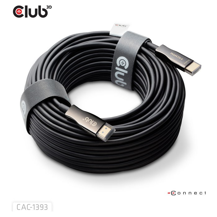 Club 3D CAC-1393 Cable HDMI a HDMI 2.1 Óptico Activo 8K60Hz UHD 50 Metros Negro