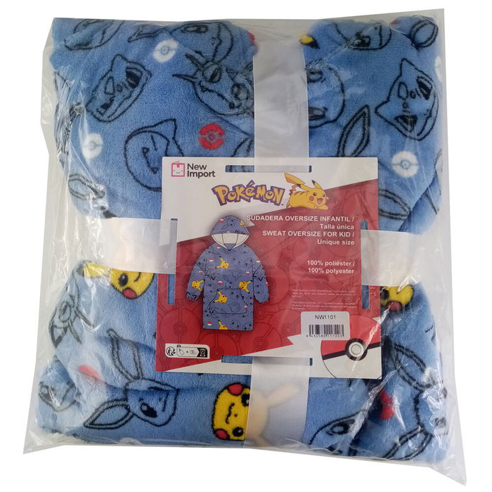 NINTENDO Bata Sudadera Infantil Pokemon Coral Talla Única Oversize