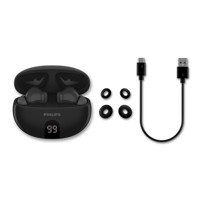 Auriculares Inalámbricos con Estuche de Carga Philips TAT2520BK/00 Negro