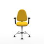 PIQUERAS Y CRESPO Silla de oficina Aýna con Brazos 2D y Base Cromada, Amarillo