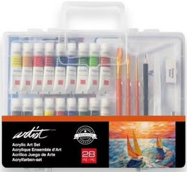 ARTIST BY ALEX BOG Maletín de iniciación a la pintura acrílica con 28 piezas