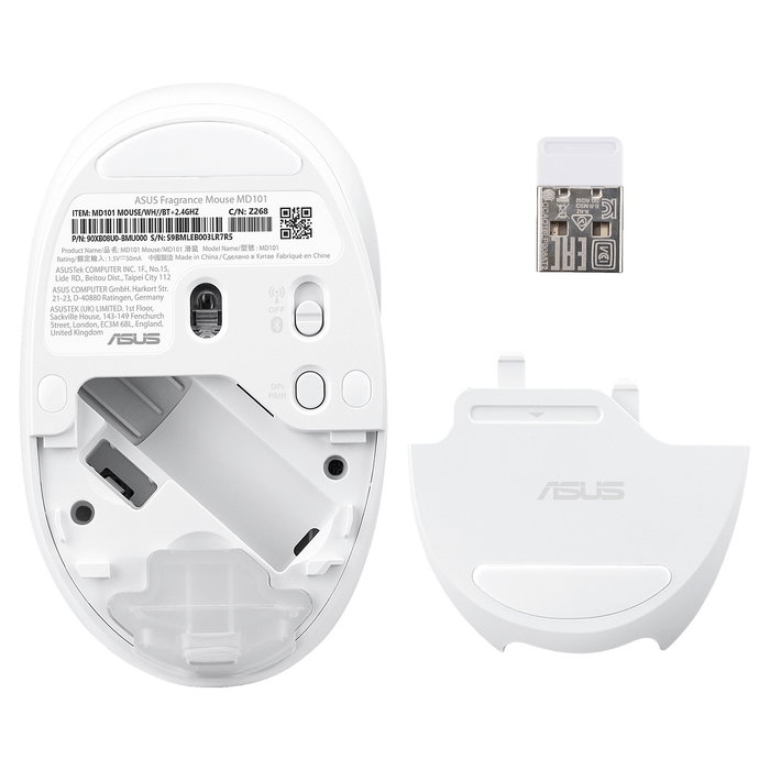 ASUS MD101 MOUSE/WH Ratón Inalámbrico