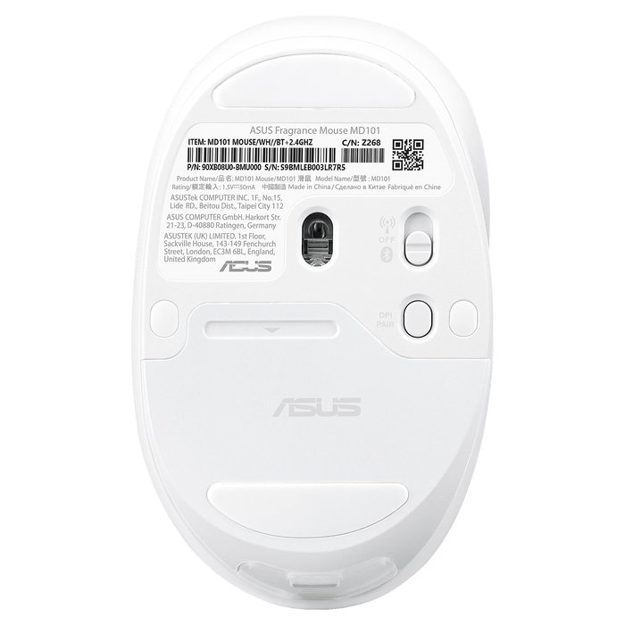 ASUS MD101 MOUSE/WH Ratón Inalámbrico