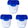 Pyrex PYR3426470285155 Juego de 3 Recipientes para Pasta Cook&Go de Cristal con Tapa Hermética 12 x 12 cm 0,8 L