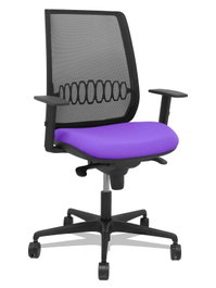 PIQUERAS Y CRESPO Silla Alares Sincro con Respaldo de Malla Negra y Asiento Bali Lila