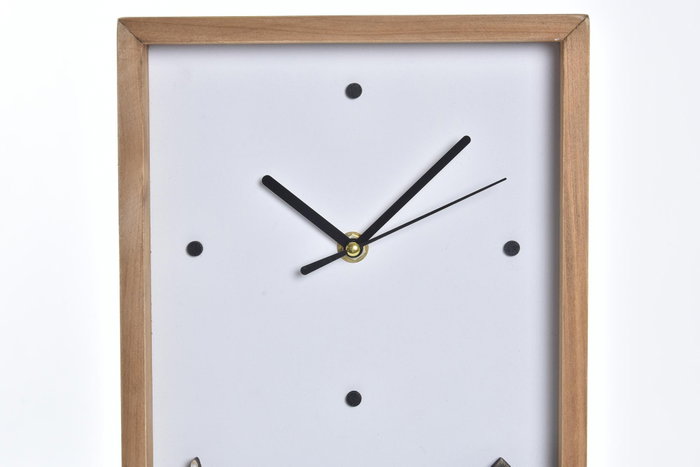 DKD Home Decor Reloj de Pared Colección Casitas Ambiente Urban Blanco Marron 4 x 30 x 20 cm