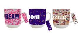 DKD Home Decor Set de 12 Tazas de Porcelana Daydream Multicolor 380ml