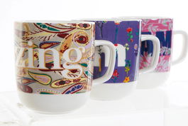 DKD Home Decor Taza Multicolor 8.5 x 10 x 12 cm (12 Unidades) Porcelana