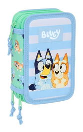 Portatodo Triple Bluey Sisters Verde Agua 12,5 x 19,5 x 5,5 cm 37 Piezas