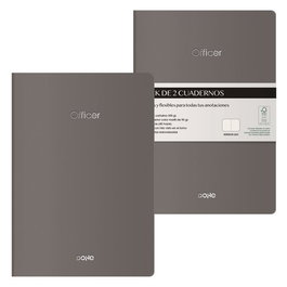 Cuaderno Dohe Officer A5 40H 90Gr. Liso Gris Pack De 2