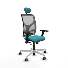 PIQUERAS Y CRESPO Silla de oficina Motilla con mecanismo Sincro/Traslack, Turquesa y Gris