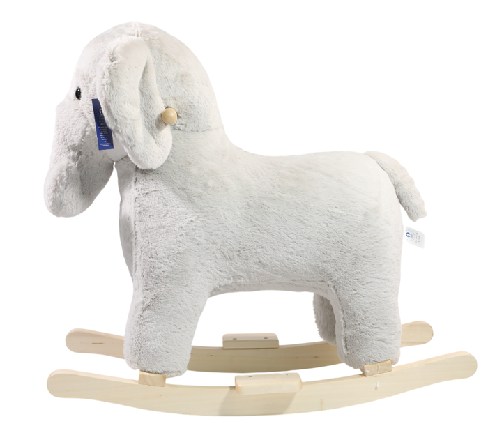 DKD Home Decor Mecedora Elefante Gris y Natural