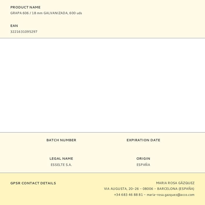 Rapid Grapas 606 Galvanizadas 18 mm - 600 unidades