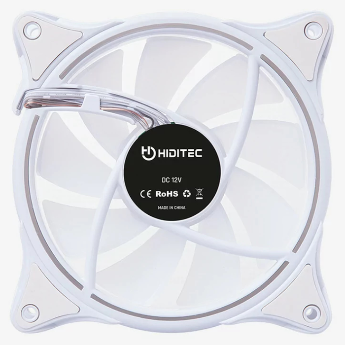 Hiditec Ventilador de caja N18 ARGB 12 cm - Ventilador para PC con iluminación RGB direccionable y control PWM