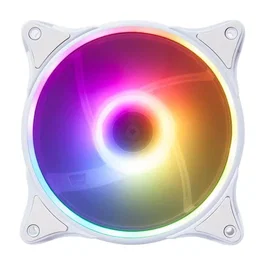 Hiditec N18 Ventilador para PC 12 cm ARGB Blanco - Soporte Hidráulico, 19.5 dB, 37.8 CFM, Iluminación LED Multicolor, 3-Pin + 4-Pin