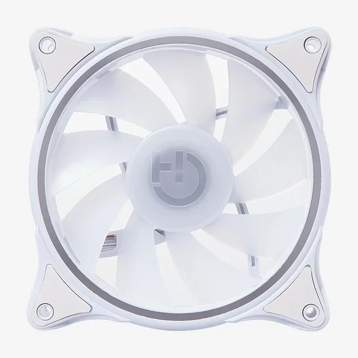 Hiditec N18 Ventilador para PC 12 cm ARGB Blanco - Soporte Hidráulico, 19.5 dB, 37.8 CFM, Iluminación LED Multicolor, 3-Pin + 4-Pin