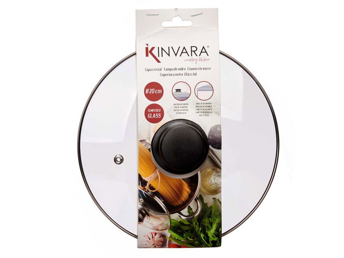 Kinvara Tapa Cristal Filo Plata 20 cm Transparente/Plata Vidrio/Metal (Set de 12)