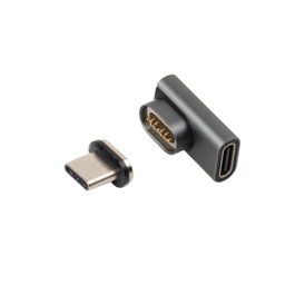 MicroConnect Adaptador Magnético USB-C 90° Black/Silver