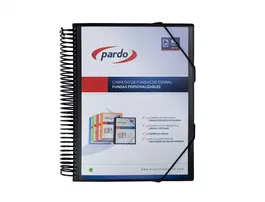 Pardo Carpeta Escaparate con Espiral 80 Fundas Folio Personalizable Color Negro
