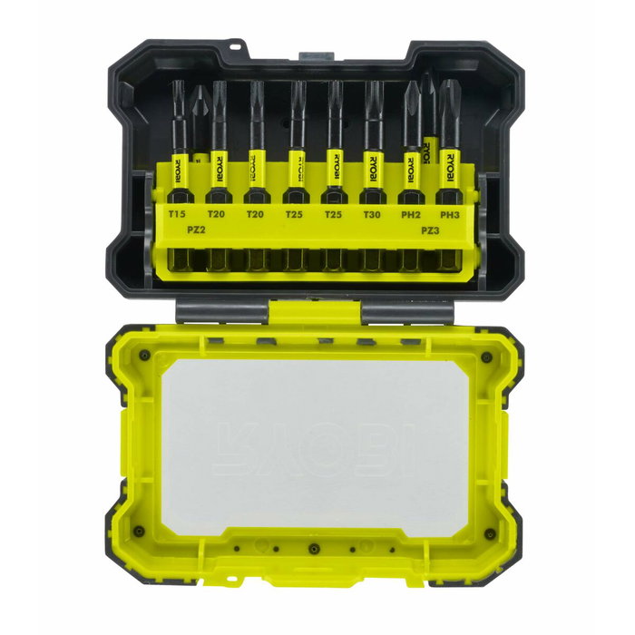 Ryobi Caja a prueba de golpes con 10 accesorios de atornillado (50 mm)