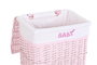 DKD Home Decor Set de 5 Cestas para la Ropa de Mimbre y Poliéster, Rosa