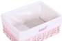 DKD Home Decor Set de 5 Cestas para la Ropa de Mimbre y Poliéster, Rosa