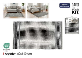 Moblekit Alfombra Algodón 80x140 Beige-Negro