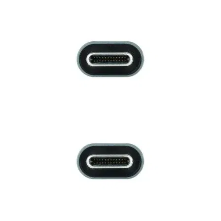 Nano Cable 10.01.4301-L150 Cable USB 3.2 Tipo-C Macho a Tipo-C Macho, Hasta 100W, 20Gbps, 1.5m, Gris y Negro