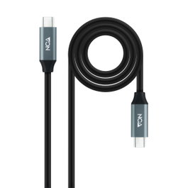 NANOCABLE Cable USB 3.2 Gen2x2 20Gbps 5A/100W 4K/60Hz USB-C/M-USB-C/M, 1.5 m, 1,5 m, USB C, USB C, USB4 Gen 2x2, 20 Gbit/s, Negro
