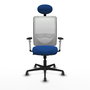 PIQUERAS Y CRESPO Silla de oficina Zulema con mecanismo Sincro, Azul y Blanco