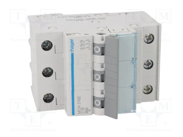 HAGER MCN316E Interruptor magnetotérmico 16A 3 polos 6kA