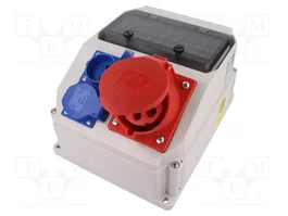 PCE Cuadro de distribución IP54 de 9 módulos para montaje en pared
