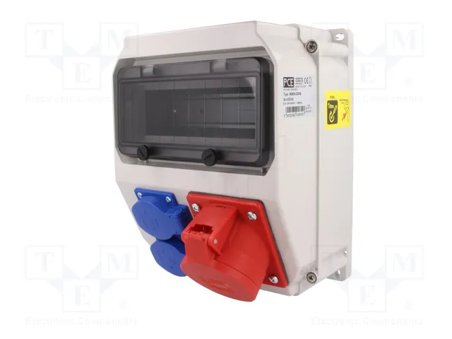 PCE Cuadro de distribución IP54 de 9 módulos para montaje en pared