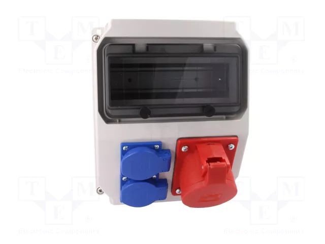 PCE Cuadro de distribución IP54 de 9 módulos para montaje en pared