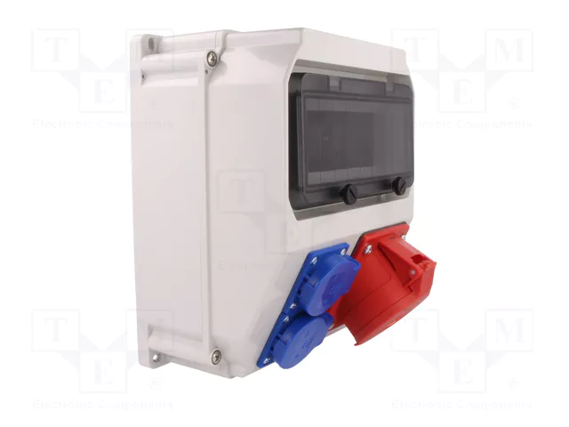 PCE Cuadro de distribución IP54 de 9 módulos para montaje en pared