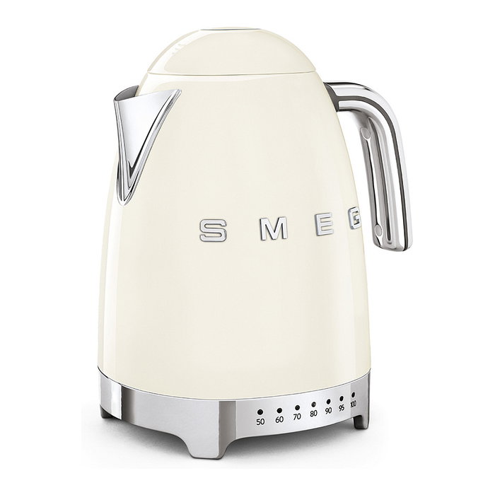SMEG KLF04CREU Hervidor de Agua Retro 50s Style 1.7L 2400W Acero Inoxidable 7 Temperaturas Color Crema