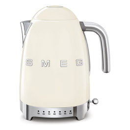 SMEG KLF04CREU Hervidor de Agua Retro 50s Style 1.7L 2400W Acero Inoxidable 7 Temperaturas Color Crema