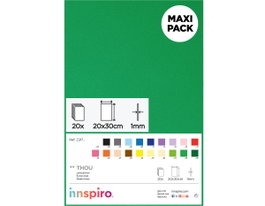 Innspiro Goma EVA verde láminas 20x30cm x 1mm, 20 unidades