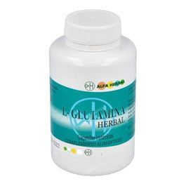 ALFA HERBAL L-Glutamina 120 Cápsulas - Protege Masa Muscular, Favorece Recuperación Glucógeno, Intestino Irritable, Inmune