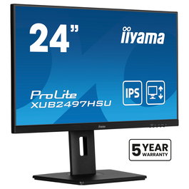 iiyama ProLite XUB2497HSU-B2 Monitor 24 Pulgadas Full HD IPS 100Hz 1ms USB-Hub Altavoces Pivot Negro